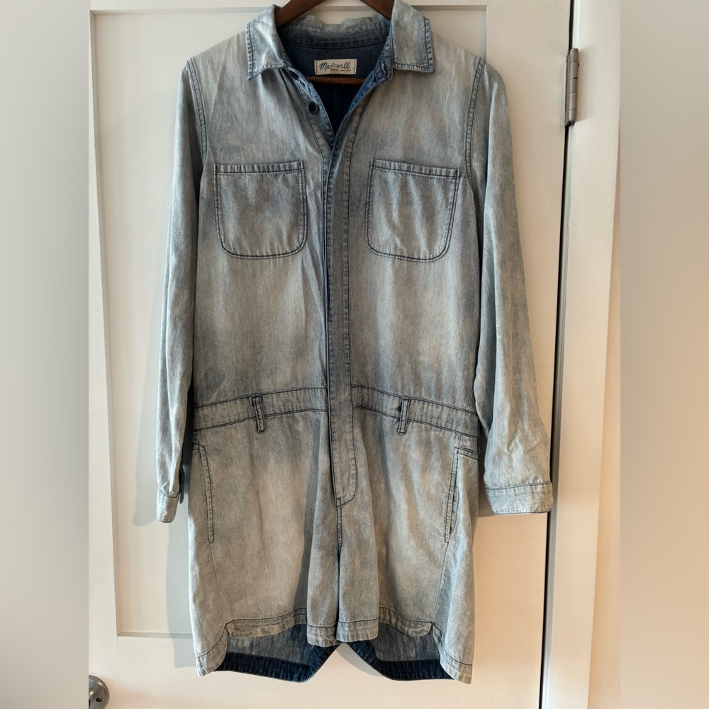 Madewell long sleeve denim romper. Never worn.